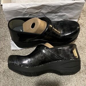 Dansko Black Leather Clogs
